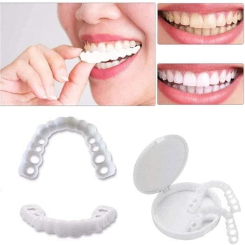 1 Пара виниров на защелках для мужчин и женщин, закрывающих несовершенные зубы, искусственный зуб
