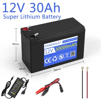 12 В Батарея 30Ah 18650 литиевая аккумуляторная батарея 30A распылитель встроенный высокоточный аккумулятор для электромобиля BMS 12,6 В 3A зарядное устройство