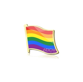 2 шт./лот, позолоченный значок с флагом гей-организации, национальный символ брассара, коллекционная эмблема, искусство металла