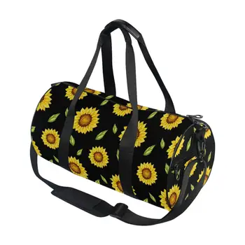 ALAZA Новая дорожная сумка для спортзала, спортивные уличные сумки, холст с принтом Подсолнуха, Женская Повседневная сумка-тоут с Большим карманом, сумка на плечо для женщин