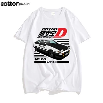 Camiseta de Initial D para hombre, camisa 100% de algod n de carreras callejeras, impresionante Manga corta japonesa, ropa de ca
