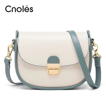 Cnoles женская винтажная седельная сумка через плечо с кошельком, комплект из 2 предметов, сумка через плечо, портмоне, брендовые модные женские сумки