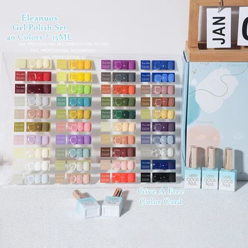 Eleanuos Гель-лак для ногтей 40 цветов, набор гель-лаков, все подходит для замачивания ногтей, УФ-лампа, Полупостоянная гелевая полировка ногтей