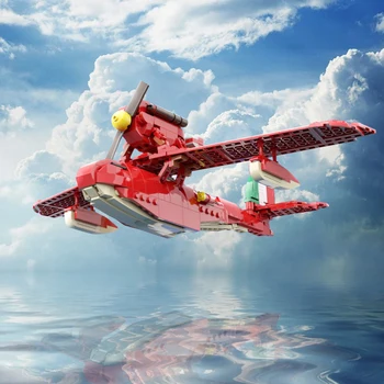 Porco Rosso Savoia S21 Строительные Блоки Moc Фильмы Модель водного самолета Наборы игрушек 