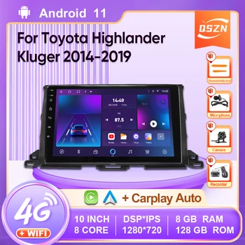 QSZN Android 12 Автомобильный Радиоприемник Для Toyota Highlander Kluger 2014-2019 Видеоплеер GPS Авторадио 2K QLED Carplay Автоматическая Навигация GPS