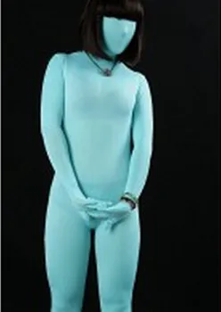 (SCNL011) Светло-голубой костюм Зентай Унисекс из спандекса на Хэллоуин (размер S, M, L, XL, XXL)