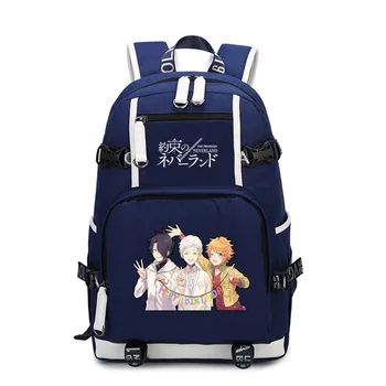 Аниме The Promised Neverland USB, сумки для школьных книг для мальчиков и девочек, сумки для подростков, студенческие сумки для женщин, мужской рюкзак для ноутбука