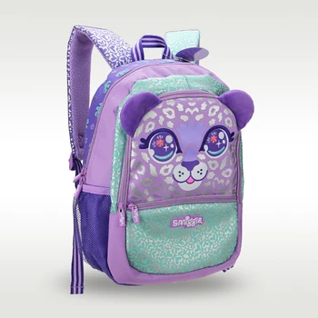 Горячая распродажа Детская школьная сумка большой емкости рюкзак на плечо для девочек Фиолетовая милая леопардовая милая сумка 7-12 лет 16 дюймов