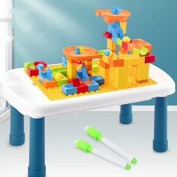 Детский Стол с Собранным строительным блоком, Детская Многофункциональная головоломка, Сто Изменений, Большая Гранула, Обучающие настольные игрушки 