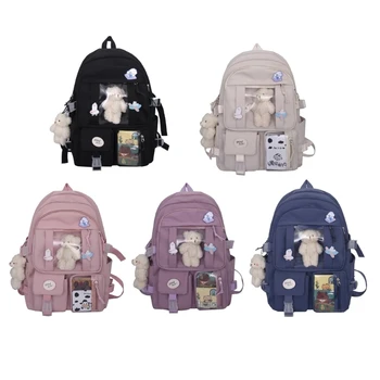 Женский школьный рюкзак Harajuku 4XFF, нейлоновая школьная сумка для девочек-подростков, Мужская сумка для книг