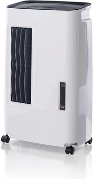 Компактный портативный испарительный охладитель с низким энергопотреблением, вентилятором и увлажнителем, угольным пылевым фильтром и дистанционным управлением, белый