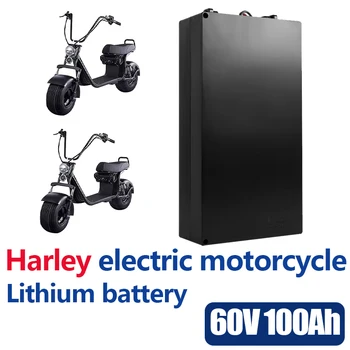 Литиевая батарея для электромобиля Harley, водонепроницаемая батарея 18650 60V 80Ah для двухколесного складного электрического скутера Citycoco, велосипеда
