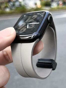 Магнитный ремешок Для Apple Watch band 44 мм 45 мм ultra 49 мм 40 мм 41 мм 42 мм 44 45 мм Силиконовый браслет iWatch Series 7 8 se 6 5 3