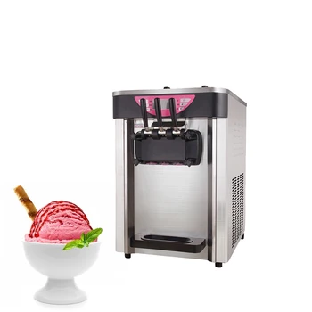 Машина для производства мягкого мороженого, настольная машина для производства замороженного йогурта, коммерческая Тележка для изготовления рожков мороженого с тремя вкусами