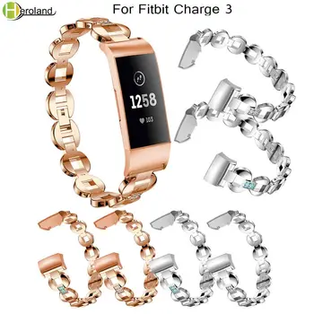 Металлический ремешок для часов из хрусталя, роскошная легированная сталь для Fitbit Charge 3, сменные браслеты для смарт-часов, браслет с бриллиантом