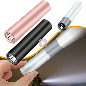 Мини-фонарик USB Перезаряжаемый светодиодный фонарик Водонепроницаемый Телескопический мощный фонарь для работы на открытом воздухе с зумом Фонарь для самообороны