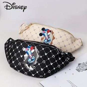 Модная нагрудная сумка Disney Mickey, Модная высококачественная Женская сумка через плечо, Повседневная универсальная портативная Спортивная Мужская поясная сумка