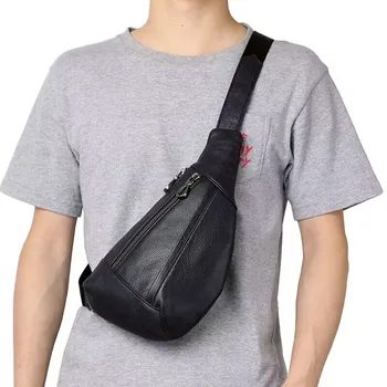 Модная нагрудная сумка для мужчин из натуральной кожи, сумки через плечо, Мужская Высококачественная сумка через плечо, сумка-мессенджер