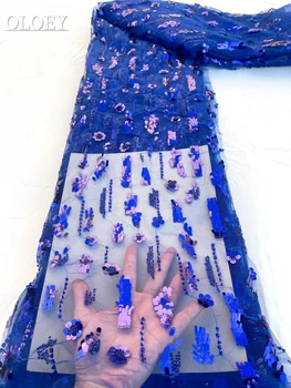 Модный Элегантный Французский Тюль, Африканская вышивка, Кружевная ткань из бисера, Нигерийские Блестки, Кружевная ткань Для Свадебного платья
