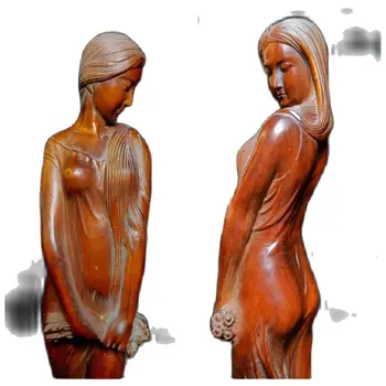 резьба по дереву Домашнее художественное ремесло деревянный декоративный декор красивых женских статуэток статуэтки для украшения интерьера домашняя статуэтка