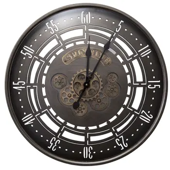 Ретро Американский Стиль Большие Настенные Часы Винтажные Металлические Промышленного Искусства Железные Креативные Шестеренчатые Часы Бар Гостиная Часы Horloge Подарок