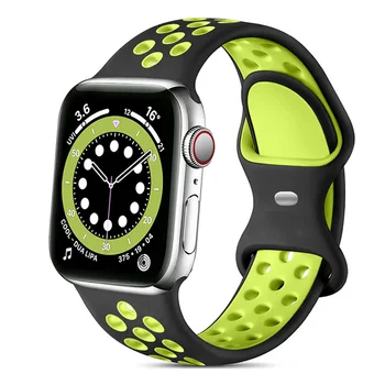 Силиконовый ремешок Для Apple Watch band 44 мм 45 мм 41 мм correa 40 мм 42 мм ultra 49 мм ремешок для часов браслет iWatch series 3 4 5 6 se 7 8
