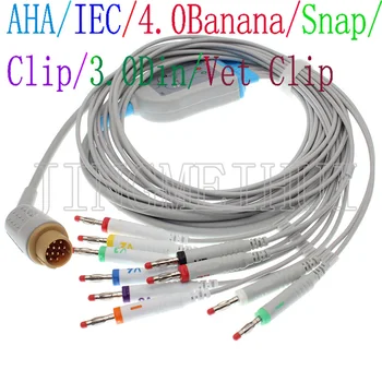 Совместим с 10-проводным кабелем Martara Surveyor ECG EKG, провод 3,0 Din/4,0 типа 