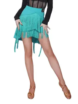 Юбка для латиноамериканских танцев, нижнее тренировочное платье, Женские танцевальные брюки, Профессиональное танцевальное платье, нерегулярная юбка с бахромой на бедрах