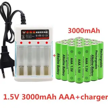 100% Новый бренд 3000 мАч 1,5 В AAA Щелочная батарея AAA Аккумуляторная батарея для игрушки с дистанционным управлением, пожарная сигнализация с зарядным устройством