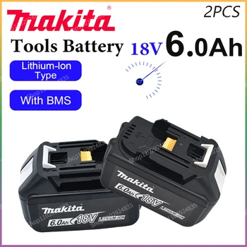 100% Оригинальный Аккумулятор для электроинструмента Makita 18V 3.0/4.0/5.0/6.0Ah Со светодиодной литий-ионной батареей BL1860B BL1830 BL1850