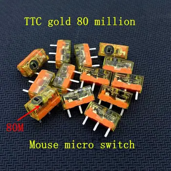 100ШТ Новая модель Оригинальная TTC пылезащитная золотая серия мышь микропереключатель 3-контактный золотой контактор 80 миллионов кликов срок службы