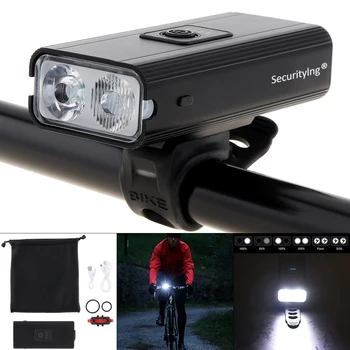 1200ЛМ Велосипедный фонарь USB LED Перезаряжаемый Комплект Горный Дорожный Велосипед Передняя Задняя Фара Лампа Фонарик Велосипедные Аксессуары