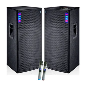150 Вт * 2 Активных 15-дюймовых BLUETOOTH-сенсорных профессиональных DJ-динамика высокой мощности, пара звуковых систем с двумя беспроводными микрофонами