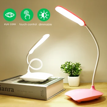 3-Уровневая светодиодная лампа для чтения с затемнением, Зарядка через USB, Защита глаз, Настольная лампа, ночники для учебы, Ночники для домашнего офиса, Принадлежности для спальни