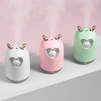 300 Мл Увлажнитель воздуха Прекрасный Кролик Милый Питомец Ультразвуковой Холодный Туман Ароматическое Масло Диффузор Романтический Цветной светодиодный светильник USB Humidificador