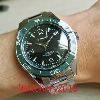 41 мм зеленый циферблат CORGUET, керамический безель, сапфировое стекло, мужские часы miyota Automatic