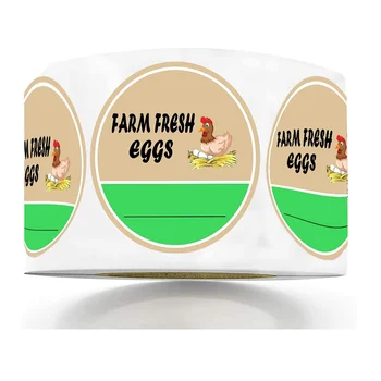 500 шт. Наклейки для фермерских свежих Яиц, 2-Дюймовая Круглая Упаковка для фермерского рынка, Наклейки для декора фермы
