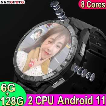 6 ГБ 128 ГБ Смарт-часы Android 11 С двумя процессорами, 8 Ядрами, 8-мегапиксельная Камера, 900 мАч, GPS, 4G, Sim-карта, Wi-Fi, Мужские 1,6 