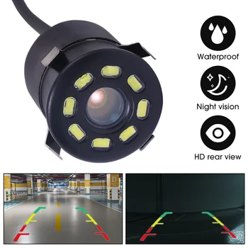 8 Светодиодных автомобильных камер заднего вида 170 ° Night Cam Kit Водонепроницаемая автомобильная камера автоматической парковки DVD Навигация для внедорожников грузовиков RV