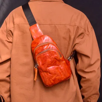 AETOO Нагрудная сумка Унисекс, спортивная повседневная сумка через плечо, мужская сумка, многофункциональная модная нагрудная сумка на одно плечо в стиле ретро, маленький рюкзак
