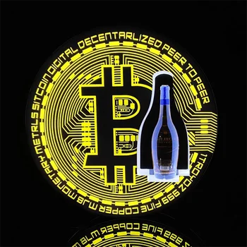 Bitcoin Shape Ночной клуб, бар, Лаундж, Стеллаж для выставки шампанского, VIP-презентатор бутылок, светодиодная сервисная бутылка, презентатор бутылок, глорификатор бутылок