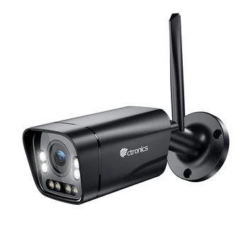 Ctronics Bullet IP Camera Real 4K 8MP 3840x2160P CCTV WiFi Цветная Камера Безопасности Ночного Видения Обнаружение Человека и Автомобиля Двухстороннее Аудио
