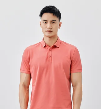 DZ039Q, мужская повседневная рубашка поло с короткими рукавами, мужская летняя новая однотонная футболка с отворотом и коротким рукавом