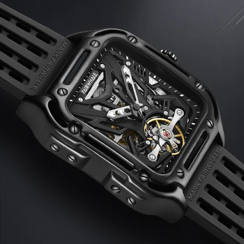 FAIRWHALE/ новые модные мужские часы с турбийоном, водонепроницаемые автоматические механические мужские часы с силиконовым ремешком Relogio Masculino