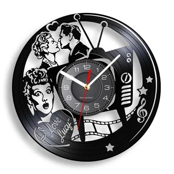 I Love Lucy Классическая виниловая пластинка в стиле ТВ-шоу, Настенные часы для Спальни, Ретро Музыкальный альбом, Домашний Декор, Лазерная резка, Лонгплей-часы