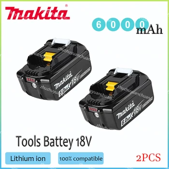 Makita 18V 6000mAh Оригинал со светодиодом Li-ion для Makita BL1860B BL1860 BL1850 Аккумулятор для электроинструмента Makita