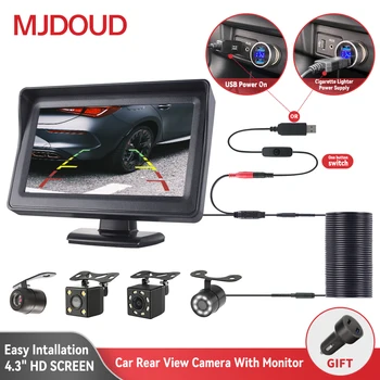 MJDOUD Автомобильная Камера заднего вида с Монитором 4,3 Дюйма для Парковки автомобиля LED HD Камера заднего Вида ЖК-экран USB Простая Установка