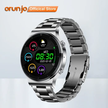 Orunjo S600 Смарт-часы Мужские Пульсометр Кровяное давление Полный сенсорный экран Спортивные Фитнес-Умные часы Bluetooth для Android IOS
