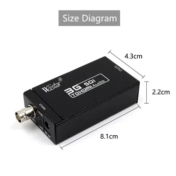 SDI Конвертер Mini 3G SDI HDMI адаптер - Аудио конвертер Full HD 1080P SDI в HDTV - Поддерживает HD-SDI и 3G-SDI