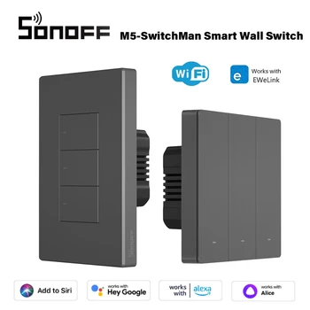SONOFF M5 SwitchMan WiFi Smart Switch Умный Дом 80/86/120 Тип 1/2/3 Банды ЕС/США Настенный Выключатель Через Ewelink Alexa Google Home Alice
